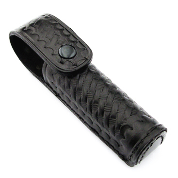 Basketweave leather holster for 2-cell tactical light