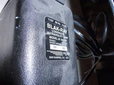 Blak-ray b-100-ap longwave ultraviolet lamp inspection 