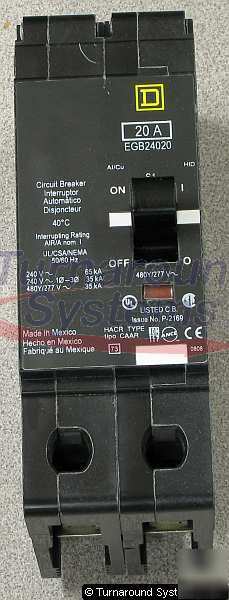 New square d EGB24020 circuit breaker, 20 amp, 