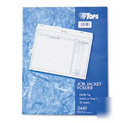 Tops 3440 tops jacket style job folders, straight cut, 