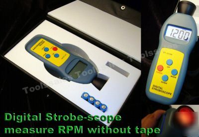 Digital stoboscope strobe tachometer scope rpm 