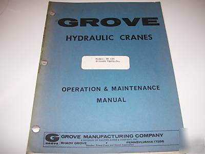 Grove TM100C TM155 TM180 service manual 08/1970 extra's