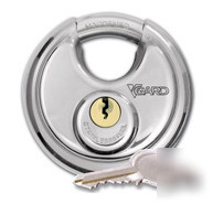 New stainless round padlock vgard small shackle 3 keys
