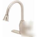 Baypointe 103741 center pull down faucet brushed nickel