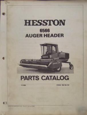 Hesston 6566 windrower header parts manual