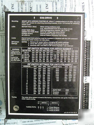 Parker compumotor microstep SX6-drive 87-011751-01 e 