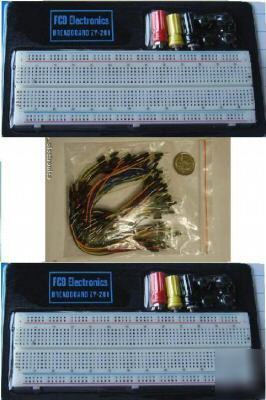 2X 830-pt solderless breadboard w/ 3 posts+ 100 wires 