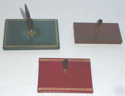 3 antiques desk sets pen or ball point holders