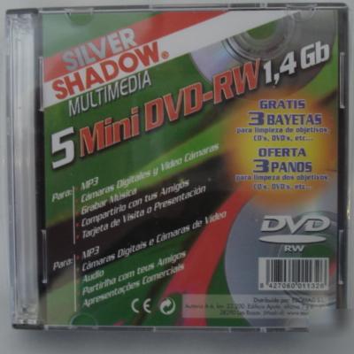 5 silver shadow 8CM mini dvd-rw jewel case pack