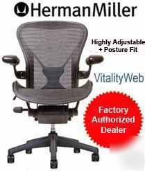 Herman miller aeron chair graphite tuxedo posturefit b