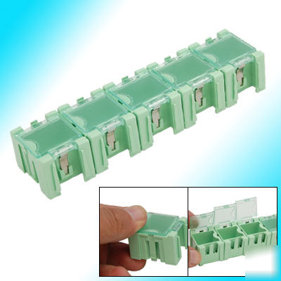 Portable green electronic parts storage boxes orgnizer