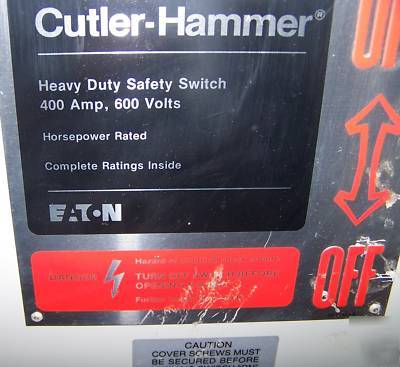 Cutler hammer 400 amp non-fused safety switch nema 1 