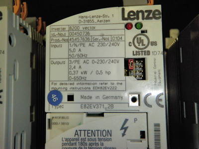 Lenze drives (1) E82EV371_2C (2) E82EV371_2B + profibus