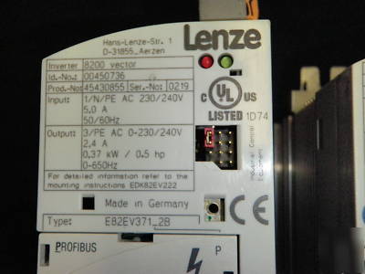 Lenze drives (1) E82EV371_2C (2) E82EV371_2B + profibus