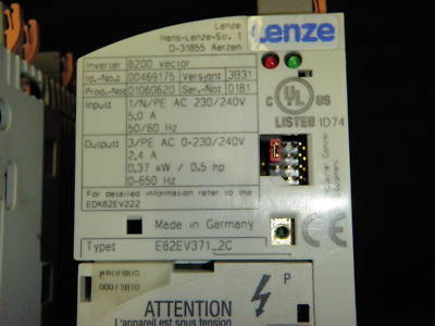 Lenze drives (1) E82EV371_2C (2) E82EV371_2B + profibus