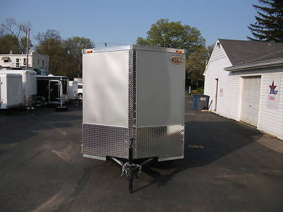 New 2010 6X12 v-nose enclosed motorcycle trailer loaded