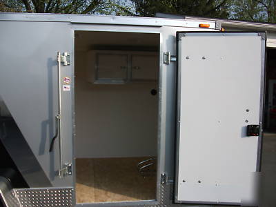 New 2010 6X12 v-nose enclosed motorcycle trailer loaded