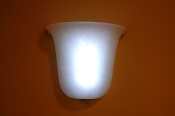 Bell shaped frosted marbleized glass sconce