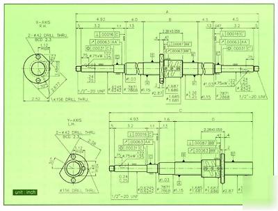 Bridgeport precision ball screw set ,x,y axis with yoke