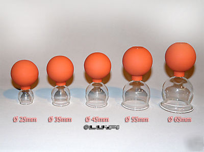 New cupping massage glass set 5 cups with ball vaccum 