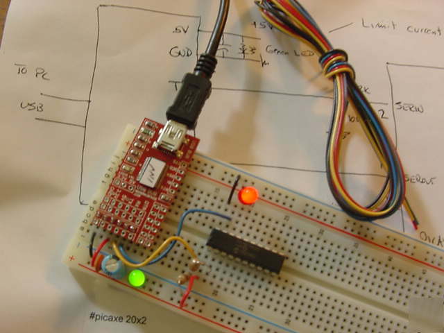 Picaxe-20X2 usb protoboard