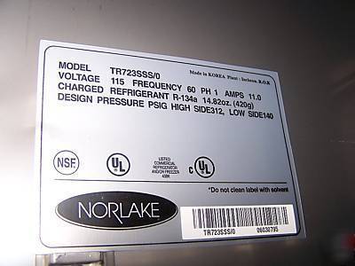 New norlake 3 door cooler tr-72-3
