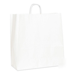 Shoplet select white paper shopping bags 18 x 7 x 18 3