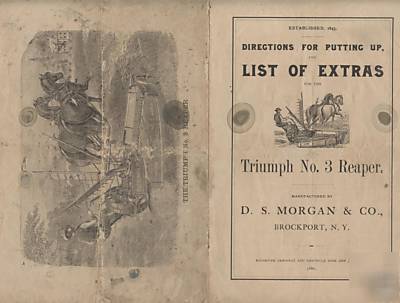 Vintage manual 1886 triumph no. 3 reaper , parts list