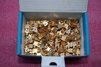 Box 100 mcx female pcb connector right angle goldplated