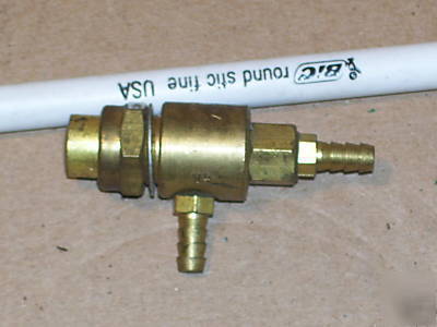 New clipard manual push button brass valve w/barbs N883