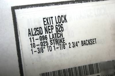 New schlage exit lock AL25D nep 626 in the box