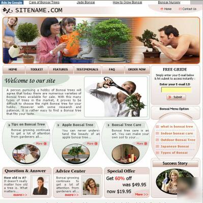 Bonsai gardening website for sale +adsense+amazon affl