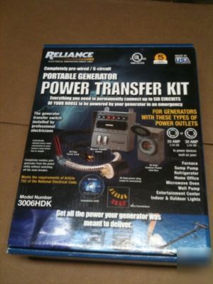 Reliance portable generator power transfer kit 3006HDK
