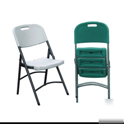 2 x palm springs plastic folding chairs green