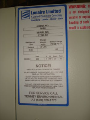 Tenney T20C-2 temperature humidity air cooled