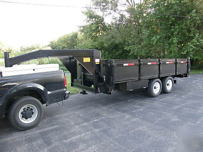 2010 8 x 16 x 2 removable sides gooseneck dump trailer