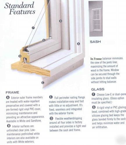 Andersen white 3-wide dbl hung window unit 95