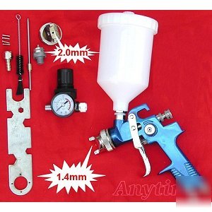 Hvlp gravity feed paint spray gun 2 setup free gauge hq