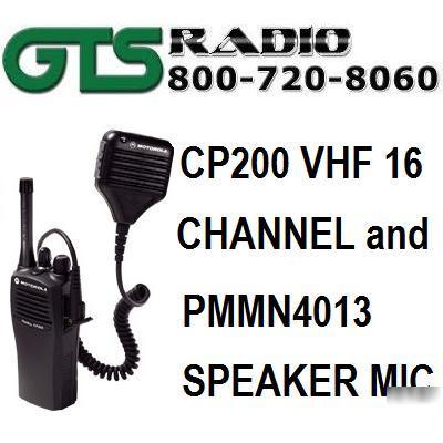 New motorola CP200 vhf 4 channel 5 watt radio radius