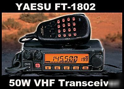 Yaesu ft-1802 vhf mobile radio 50WTX-rx 136-174 FT1802M