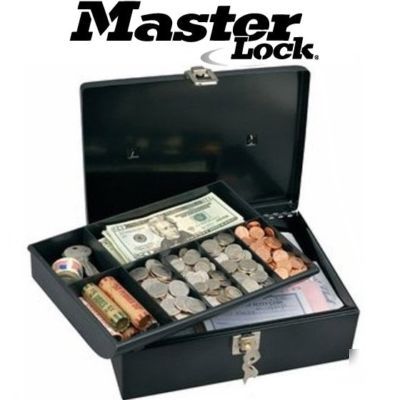 Master lock steel locking cash box 7-compartment tray