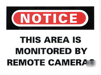 Monitored by remote camera sticker