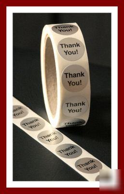 150 classy silver thank you labels stickers free ship 