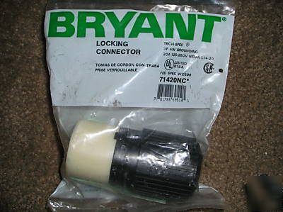 Bryant L14-20 locking connector plug 20A 125/250V