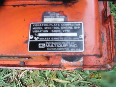 Mikasa mvc-90L vibrating plate compactor mvc 90L