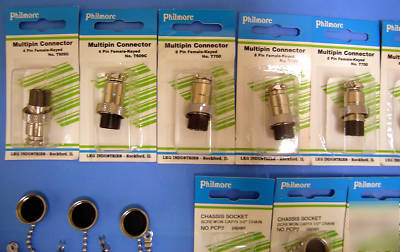 Multi-pin mobile connectors 2-4-8 pins, lot of 68 pcs