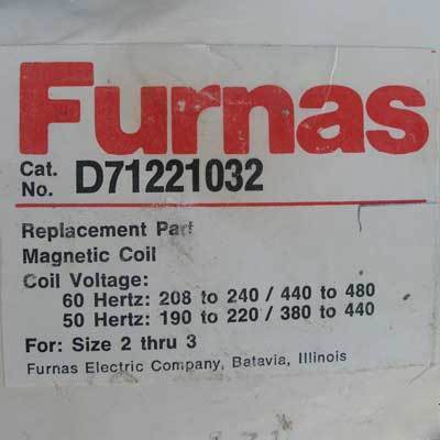 New furnas D71221-32 dual voltge magnetic coil 208-240V