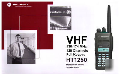 New vhf motorola HT1250 two way portable radio 128CH 5W