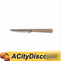 50DZ update round tip steak knives w/ wood hdle sk-16R