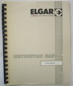 Elgar 400SD/sp instruction manual - $5 shipping 